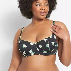 Floral Black Underwire Bra